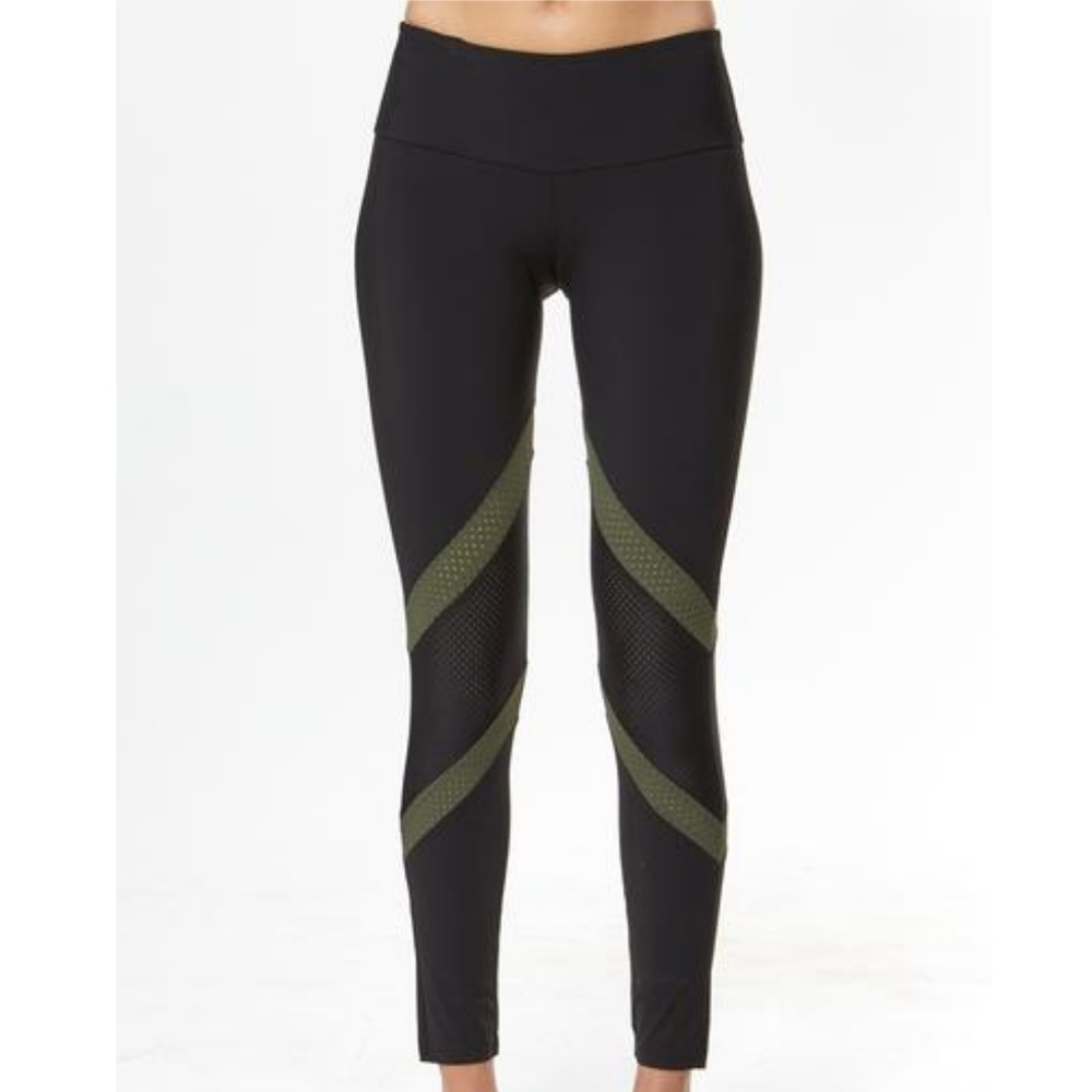NWT - BOOM BOOM ATHLETICA Tri Color Block Legging, Black - XS